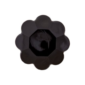 Ösenknopf Blume 18 bis 25 mm, schwarz
