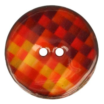 Kokosknopf "Pixel" 30 mm, rot-orange