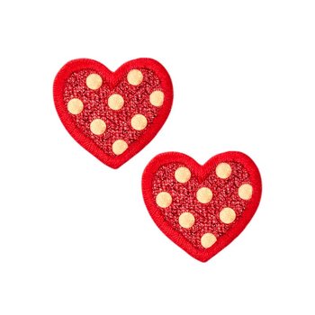 rotes Herz mit Pailletten, 2,6 x 2,4 cm, 2 St.