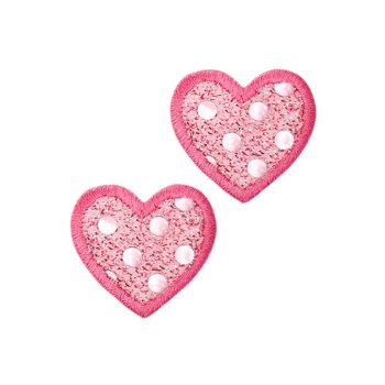 rosa Herz mit Pailletten, 2,6 x 2,4 cm, 2 St.