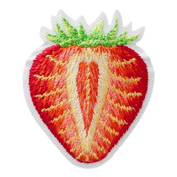 Erdbeere halbiert, 3,6 x 4,4 cm
