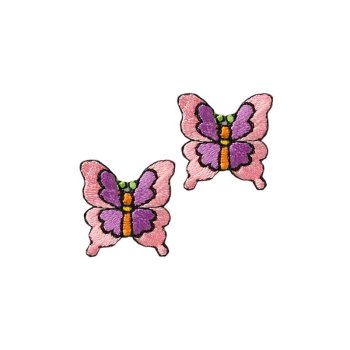 rosa-violetter Schmetterling, 2 x 2 cm, 2 St.
