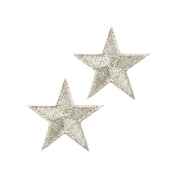 Stern silber, Ø 3,3 cm, 2 St.