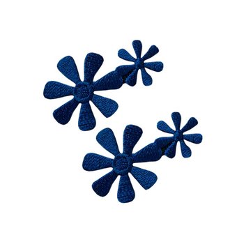 Blume dunkelblau, 3,5 x 2,2 cm, 2 St.