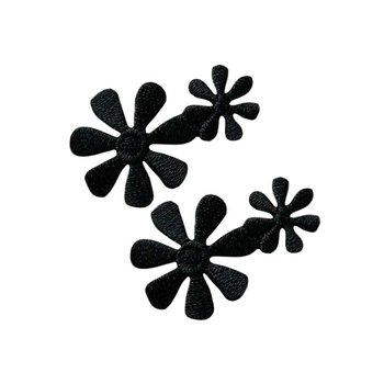 Blume schwarz, 3,5 x 2,2 cm, 2 St.