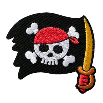 Piratenflagge mit Säbel, 5,5 x 5,1 cm