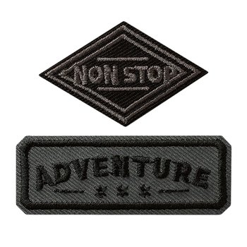 Adventure und Non Stop, 2 Stk., 5,7 x 2,8 cm