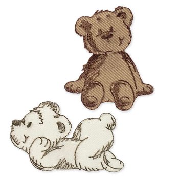 brauner Teddybär, 4,5 x 5,5 cm und auf dem Bauch...