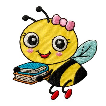 Biene mit Bücher, 5,5 x 6 cm