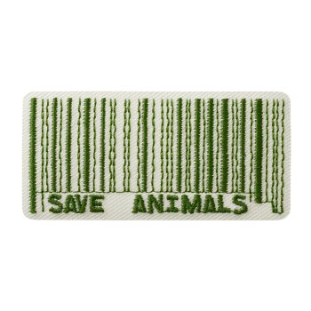 Recycl-Patch Save Animals, 6 x 3 cm