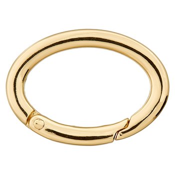 Ringkarabiner oval 22 x 30 mm in goldfarben glänzend