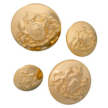 Mantel- und Blazerknopf, 15 bis 25 mm, gold