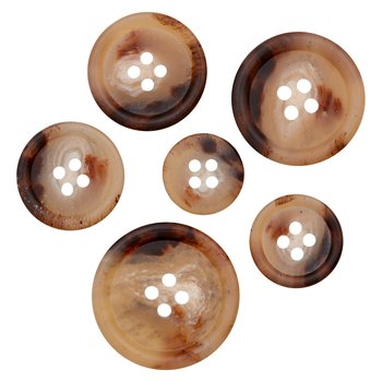 Sakkoknopf beige-braun meliert, 15 bis 28 mm