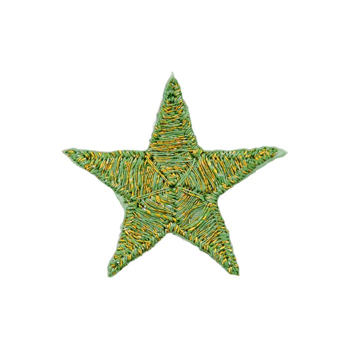 Stickmotiv Glitzer-Stern 2,8 cm, grün-gold