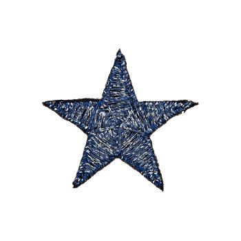 Stickmotiv "Glitzer-Stern" 2,8 cm, blau-silber