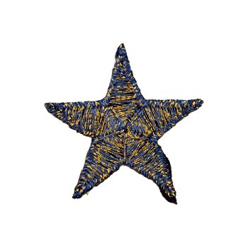 Stickmotiv "Glitzer-Stern" 2,8 cm, blau-gold