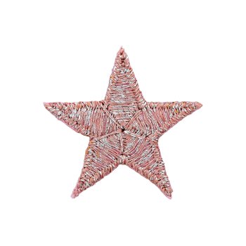 Stickmotiv "Glitzer-Stern" 2,8 cm, rosa-silber