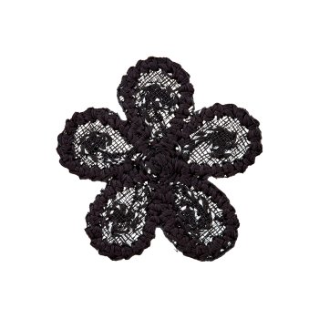 Stickmotiv "Blüte" 1,7 cm, schwarz-silber