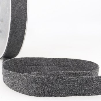 Jersey Schrägband 40/20 mm, dunkelgrau meliert
