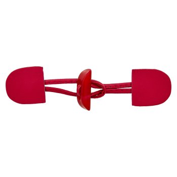 Dufflecoatverschluss rot, 15 x 4 cm