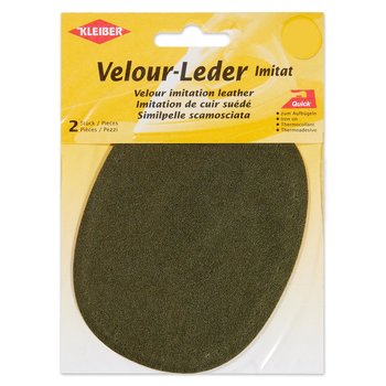 Velour-Leder-Imitat-Flicken zum Aufbügeln, oliv