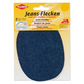 Jeans-Flecken in ovalform zum Aufbügeln, dunkelblau