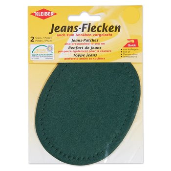 Jeans-Flecken in ovalform zum Aufbügeln, grün
