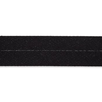 Baumwoll Schrägband 60/30 mm - schwarz