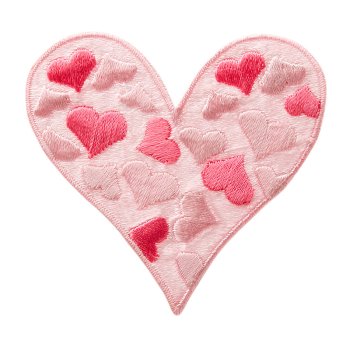 rosa Herz mit Herzstickerei, 5,8 x 5,8 cm