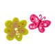 grüne Blume + pinkfarbener Schmetterling 2,9 x 2,9 cm, 3,1 x 3 cm