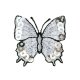 silberfarbener Schmetterling mit Pailletten, 3 x 3 cm