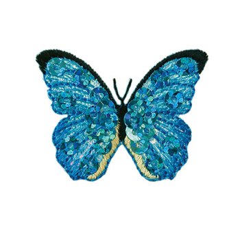 Schmetterling, türkis, 3,8 x 2,7 cm