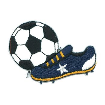 Fußball mit Schuh, 5,5 x 5,5 cm