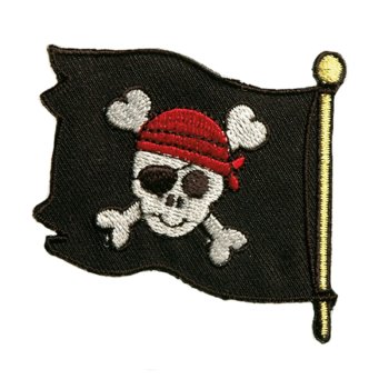 Piratenflagge, 6 x 6 cm
