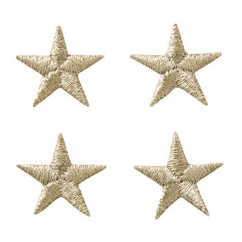 4 silberne Sterne, 17mm, Ø 1,7 cm