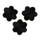 3 schwarze Blumen, Ø 2,2 cm
