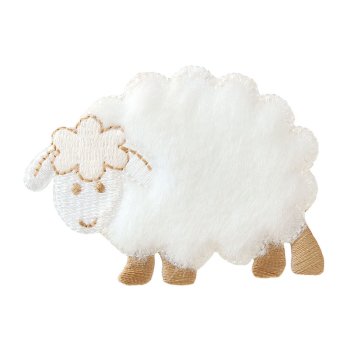 weißes Schaf, 6,8 x 5 cm