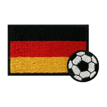 Deutschlandflagge mit Fußball, 7,4 x 4,6 cm