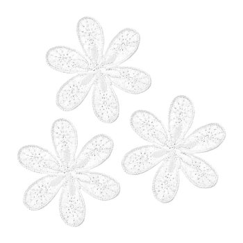 3 weiße Blumen, Ø 4,2 cm