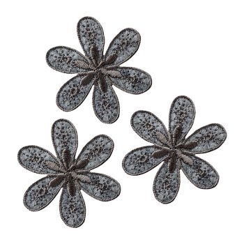 3 graue Blumen, Ø 4,2 cm