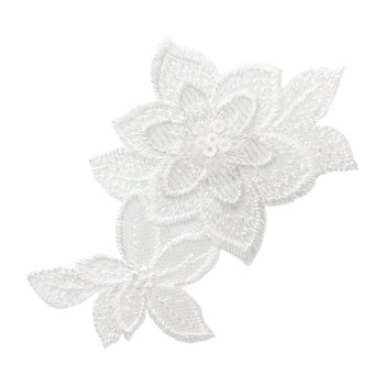 Blumenornament, weiß, 9 x 9,5 cm