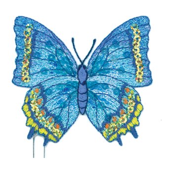 Schmetterling, blau, 7,5 x 7 cm