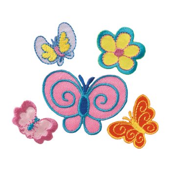 5 Schmetterlinge, 4,6 x 3,5 cm