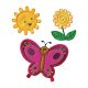 Schmetterling - Sonne - Blume, 6,7 x 5,5 cm