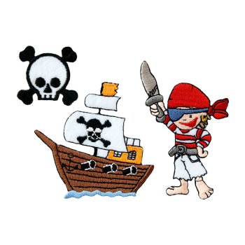 3 Piraten - Applikationen, 6,1 x 7 cm