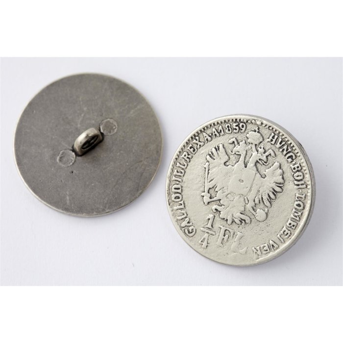 Wappenknopf altsilber - "ein viertel Florint", 15 bis 28 mm