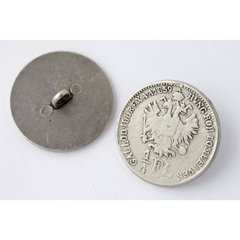 Wappenknopf altsilber - ein viertel Florint, 15 bis 28 mm