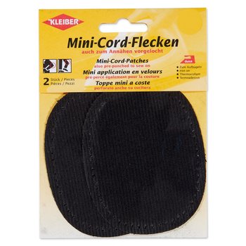 Mini-Cord-Flecken zum Aufbügeln, schwarz