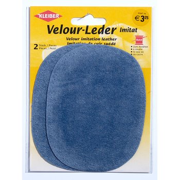 Velour-Leder-Imitat-Flicken zum Annähen, taubenblau