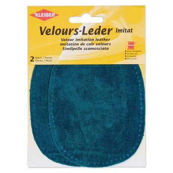 Velour-Leder-Imitat-Flicken zum Annähen, wasserblau